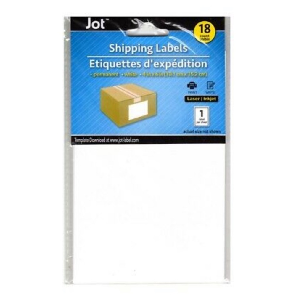 Jot 4x6“ Permanent Shipping Labels 18-count NWT